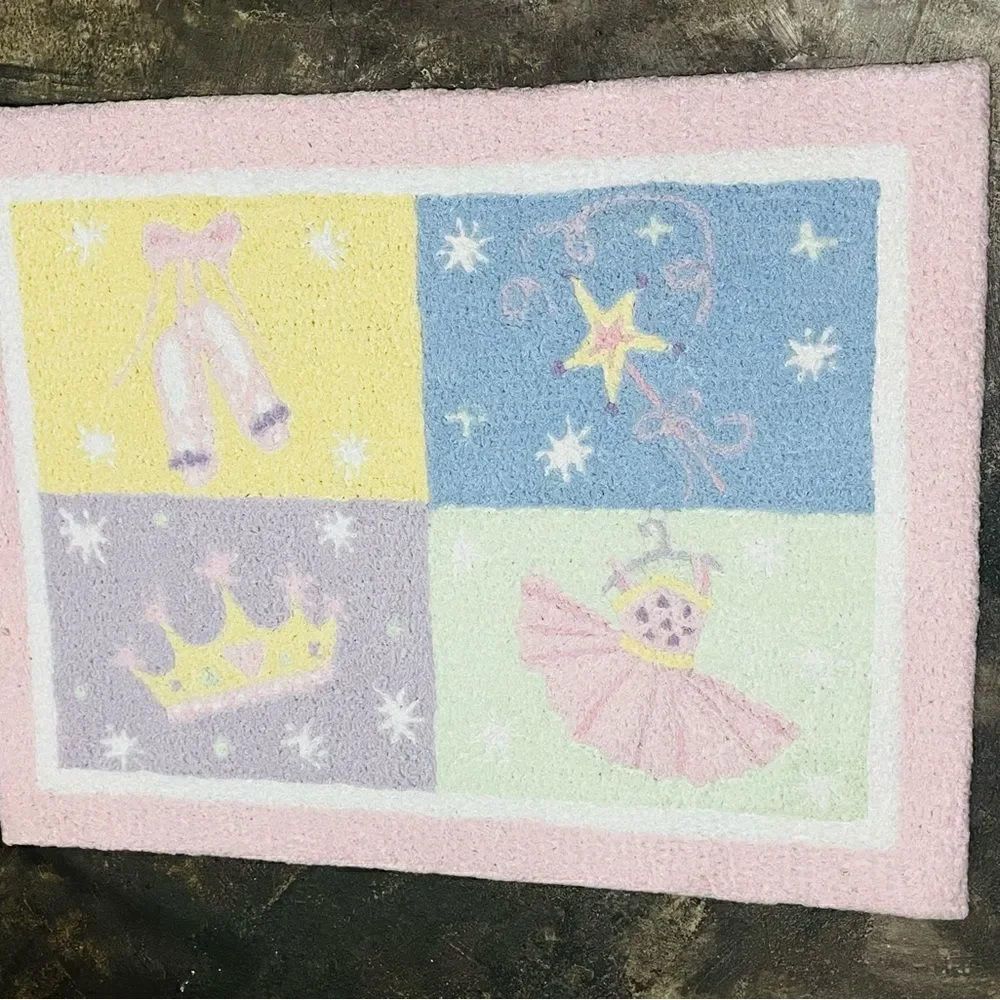 KIDSLINE EN POINTE RUG STARS BALLET PRINCESS PASTEL PINK BLUE 30